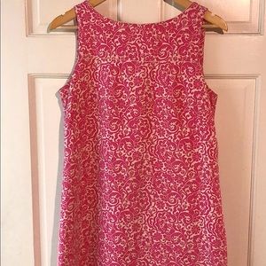 Lilly Pulitzer pink white brocade shift 2 petite